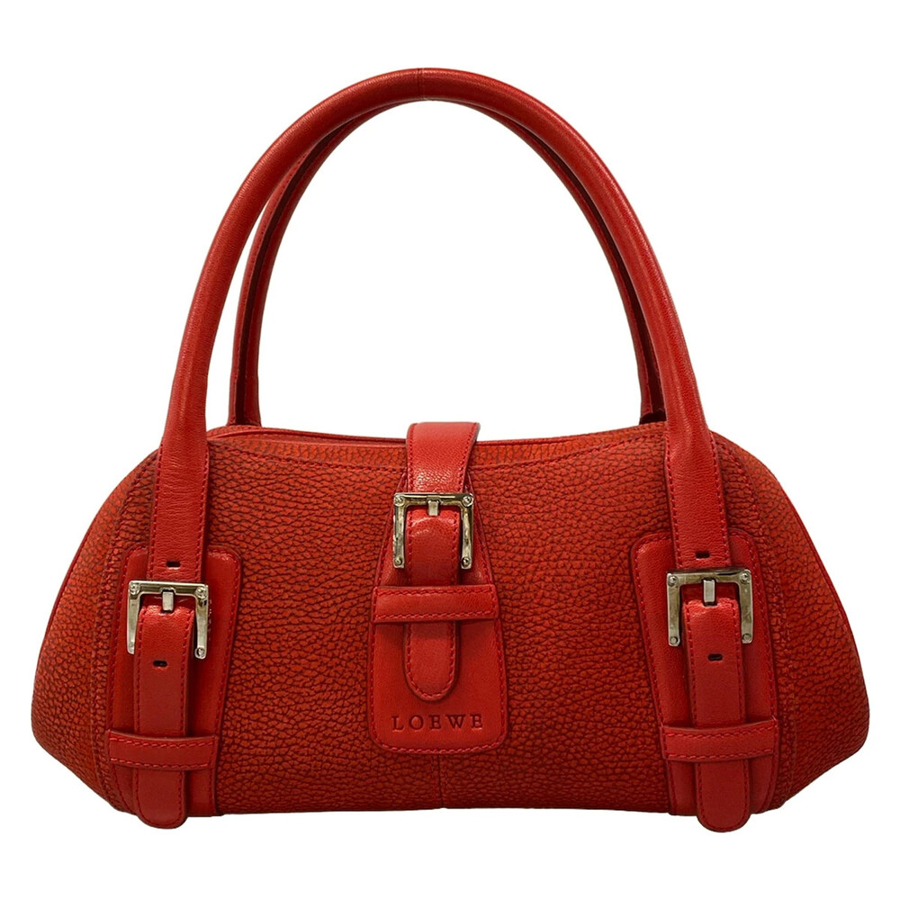 Loewe Senda Red Nubuck Leather Handbag #324850L87B